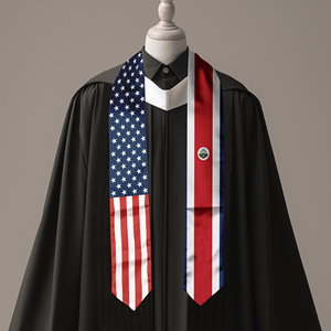 Écharpe de graduation en satin pour adultes, 13*180CM, États-Unis et Costa Rica, Études à l'étranger - Product Image 6