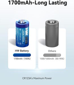6/12/24 pièces en gros HW CR123A CR17345 3V 1700mAh Batterie au lithium non rechargeable Cellule cylindrique Batterie au lithium primaire - Product Image 4