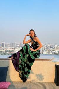 Robe décontractée Maxi Boho Style pour femmes confortable coupe ample dos nu Wrap glands taille naturelle cravate colorant imprimé pour la plage - Product Image 2