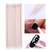 Bâtons d'ongles en bois orange à double extrémité pointue et en forme de cuticule, outils de manucure 11.4cm, 50 pièces, vente en gros
