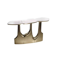 Table console moderne de luxe en métal convertible pour l'entrée rangement côté irrégulier personnalisé pliable pour villa salon