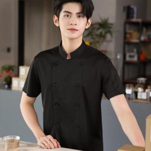 Transpirable Ejecutivo Blanco Negro Color Poly Algodón Hotel/Restaurante Chef Uniforme Abrigo/Chef Chaqueta - Product Image 1