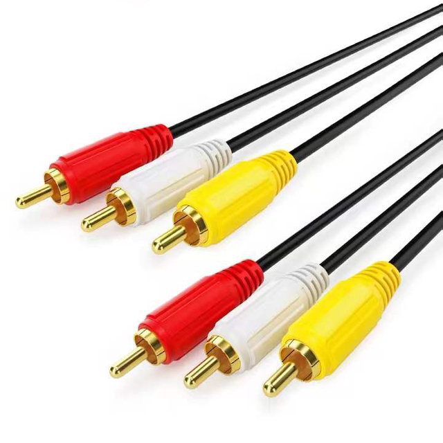 Custom RGB Red White Yellow TV Lead 1.5m TRIPLE 3 RCA Male Plug  Audio Video AV Cable 1.5m 3 RCA to 3 RCA Cable