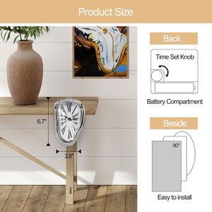 Creative Dali Watch Melting <b>Clock</b> Surrealistic Table Shelf Desk Fashion Melted <b>Clock</b> Salvador Dali Distorted <b>Clock</b> - Product Image 3