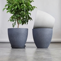 Pot de fleurs grand format, respirant et durable, en résine imitation ciment épaissie, motif oiseau de paradis, style nordique minimaliste, directement de l'usine