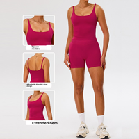Ensemble de yoga taille haute sans coutures 4 pièces, tenue d'entraînement effet seconde peau, vêtements de sport quotidiens pour la gym et la course à pied pour femmes