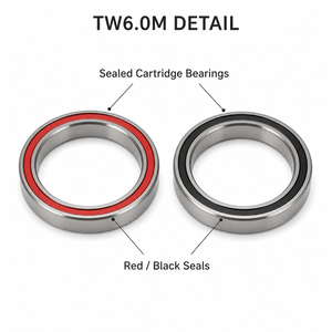 TW6.0M FENGCHI Forcella Anteriore per Bicicletta da Strada con Cuscinetti Regolabili in Lega di Alluminio, Conica 42-52MM, Rivestimento a Polvere - Product Image 6