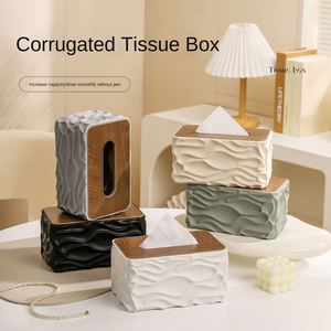 Boîte à mouchoirs de bureau <span class=keywords><strong>en</strong></span> <span class=keywords><strong>plastique</strong></span> moderne et durable, grande capacité, pour la maison, le salon, boîte de rangement pour serviettes - Product Image 2