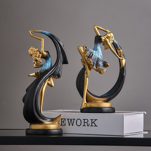 Placa Decorativa de Resina con Diseño de Bailarina de Arte Moderno, Pintada a Mano, Regalo para Mudanza, para la Entrada del Salón - Product Image 3