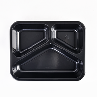 Contenants jetables pour repas, micro-ondables, en plastique CPET, boîtes d'emballage pour salades, 3 compartiments, barquettes alimentaires CPET