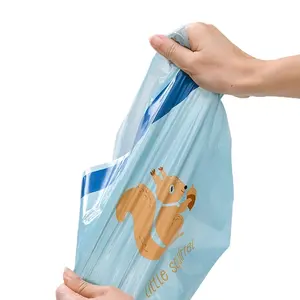 Araba çöp torbası sevimli karikatür desen araba iç temizleme çantası bir kez yapışkanlı katlanabilir çöp torbası