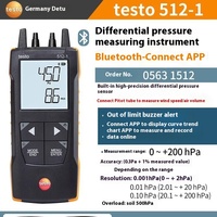 Testo 512-1 Precision Differential Pressure Gauge Anemometer Instrument for Measuring 0-200hpa Range Differential Pressure