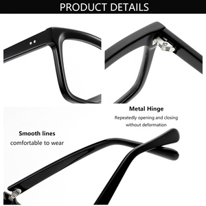 <span class=keywords><strong>2026</strong></span> Sunray 新款奢华设计师品牌镜框闪亮黑色方形眼镜男女高品质醋酸纤维光学眼镜制造商 - Product Image 5