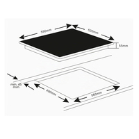 Kompor Keramik Terintegrasi 3 Tungku 6400W Zona Ganda Infrared Hob Kontrol Sentuh Kaca Halus Timer Pengaman Anak