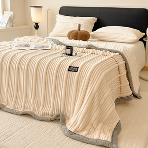 Chăn lông nhung san hô dệt kim hiện đại 100% polyester, thân thiện với môi trường, hai mặt, trang trí nhà cửa, kích thước 60*80 inch, mùa đông, phòng ngủ - Product Image 5