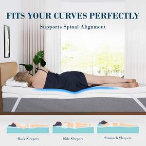 <span class=keywords><strong>3</strong></span> Zoll Queen Memory <span class=keywords><strong>Foam</strong></span> Matratzen auflage, Cooling Gel Bed Topper mit abnehmbarem Bezug, weich & Schmerz linderung & atmungsaktiv - Product Image 3