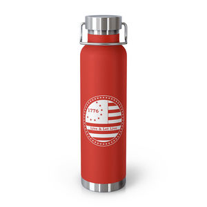 22oz bottiglia senza BPA isolata sottovuoto in acciaio inossidabile a doppia parete con 1776 dal vivo e lascia vivere il Design della bandiera Betsy Ross - Product Image 1