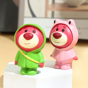 Strawberry Bear Resin Craft Ornament Animal Shape Home Decoration Gift - Product Image 3