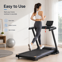 Tapis roulant K-FIT GSTG-4810, 15 niveaux d'inclinaison automatique, 16 km/h, moteur 3 CV, 24 programmes, musique Bluetooth, bande lumineuse LED, fitness à domicile