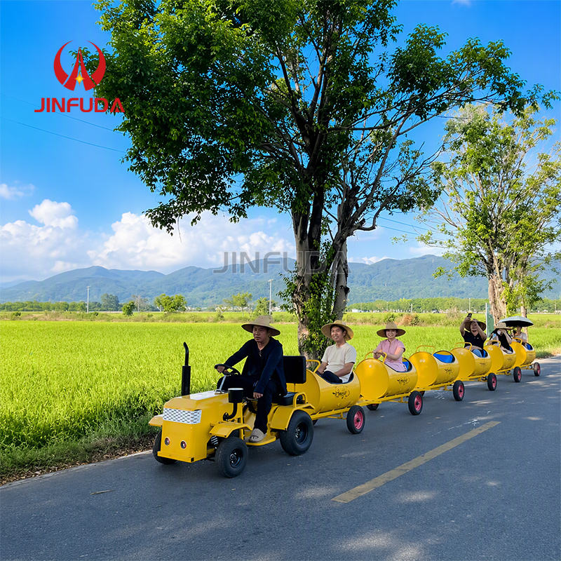 Trackless Train Fair Ride Customizable Color Trackless Electric Sightseeing Train Outdoor Kiddie ...