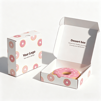 Carton de boîte avec logo imprimé personnalisé Brownie Dessert Cookie Sweet Box emballage en papier de beignet avec insert en papier huilé de qualité alimentaire