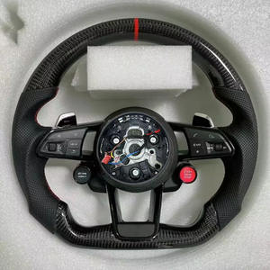 Volante de fibra de carbono brillante, volante de cuero con costuras azules para <span class=keywords><strong>Audi</strong></span> A3 A4 B8 B9 <span class=keywords><strong>A5</strong></span> A6 A7 C8 A8 D4 D5 D6 Q3 Q5 Q5 - Product Image 5