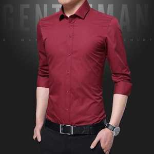 All'ingrosso da <span class=keywords><strong>uomo</strong></span> <span class=keywords><strong>Slim</strong></span> <span class=keywords><strong>Fit</strong></span> camicia a maniche lunghe traspirante primavera autunno Casual abito formale vestiti alla moda per bei ragazzi - Product Image 5