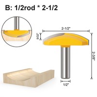 1pcs 12mm 1/2 "Shank 2-1/2" Wide Big Bowl Router Bit 2.5 "Radius Concave Radius Milling Work Wood Crown Bits