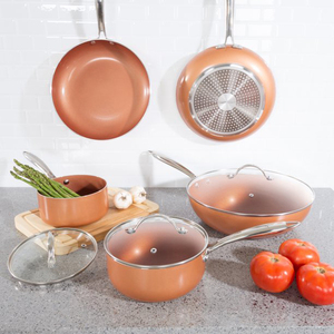 โรงงานราคาถูกกดอลูมิเนียมทองแดง Nonstick ชุดเครื่องครัว Homing ทำอาหารเครื่องครัวสำหรับปานามาตลาด - Product Image 3