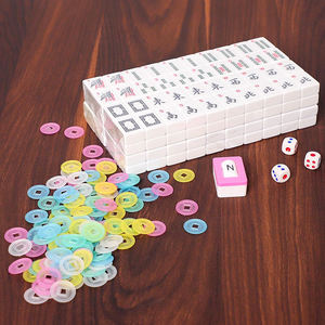 Juego de Mahjong Americano de Lujo, 166 Fichas Blancas, 4 Soportes, Empujadores, Plegable, Ecológico, de Melamina, Portátil, Completo para Casino - Product Image 3