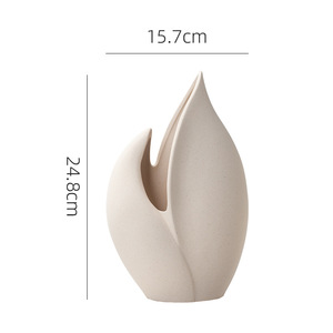 Petit vase à fleurs en céramique givrée, design minimaliste et créatif, pour salon, bureau, support hydroponique pour fleurs - Product Image 6