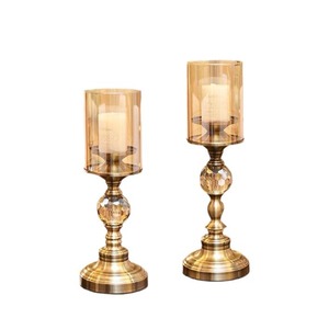Candelabros de Cristal <span class=keywords><strong>y</strong></span> Metal Dorado de Buena Calidad para Decoración de Mesa de Comedor, Artículos para Fiestas <span class=keywords><strong>y</strong></span> Eventos de Boda, Venta Caliente - Product Image 5