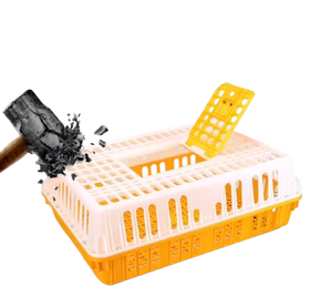 Kandang Transportasi Ayam Hidup Plastik Tipe H Heavy Duty Baru dengan Kotak Pembalik Anak Ayam untuk Peternakan Ayam Petelur (75x55x27cm) - Product Image 4