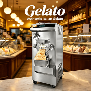 Machine à glace artisanale et sorbetière combinée 60L/H Ocean Power, machine commerciale italienne pour la fabrication de glaces dures et de gelato avec pasteurisateur - Product Image 1