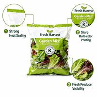 Sacs d'emballage personnalisés pour salades avec fenêtre transparente pour légumes frais et feuilles vertes – Vente en gros