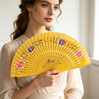 Éventail pliant espagnol sur mesure de 23 cm, en bois ajouré motif dauphin, pour spectacle de danse, vente en gros, personnalisation pour fabricants