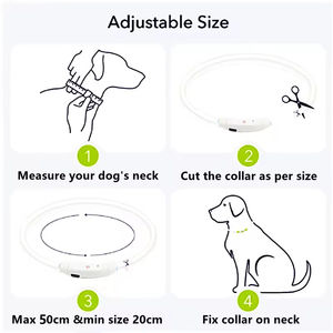 Fabrik-Großhandel USB-Aufladbares LED-Leuchthalsband für Haustiere - Langlebiges PVC Verstellbares Tragbares Halsband für Hunde & Katzen - Product Image 6