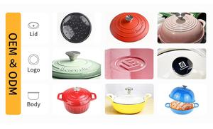 Chất lượng cao không dính gang men <span class=keywords><strong>Cookware</strong></span> Set gốm lớn 7-Piece Frying Pan súp bít tết nồi đặt cho nhà khách sạn nhà bếp - Product Image 6