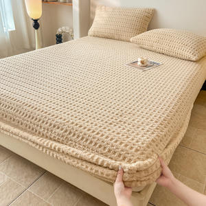 High Quality <strong>Double</strong> Size Bed <strong>Sheet</strong> Bedding Set Thickened Winter Milk <strong>Fleece</strong> 100% Polyester Microfiber <strong>Fitted</strong> <strong>Sheet</strong> - Product Image 2