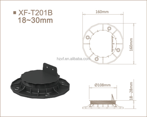 0.7 "-1.2" Lage Hoogte Verstelbare Verhoogde Vloer Sokkels Pp Materiaal Wpc Dek Ondersteuning XF-T201B 18-32 Mm - Product Image 2