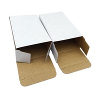 Emballage de produit pliable carré personnalisé, boîte en carton ondulé rigide de petite taille, blanche, avec logo noir