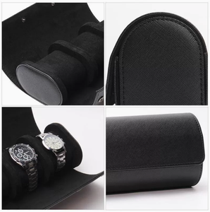 Sac de rangement portable en cuir PU personnalisé avec logo pour montres, étui de protection de voyage pour montres, sac cadeau de présentation pour montres - Product Image 4