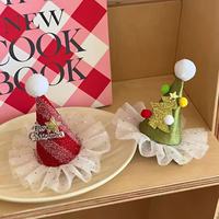 Accessoire de cheveux pour fête de Noël pour enfants, mini chapeau, pince à cheveux, style flocon de neige scintillant, épingle décorative pour photos de vacances, cadeau