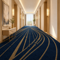 Moquette murale sur mesure pour couloir d'hôtel, rouleau de tapis en nylon à large largeur 12 mm, projet commercial