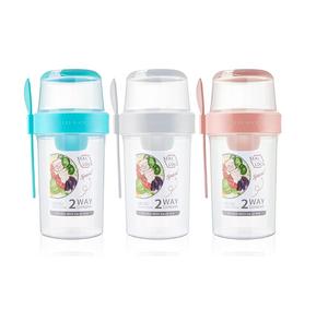 Gobelet shaker à salade avec couvercles et fourchette, récipient shaker à salade frais pour le déjeuner, repas portable pour le petit-déjeuner, légumes et fruits - Product Image 1