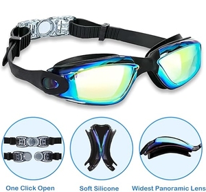 Lunettes de <span class=keywords><strong>natation</strong></span> HD personnalisées avec logo, anti-buée, protection UV, pour adultes, hommes et femmes, compétitions, silicone - Product Image 2