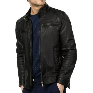 Chaqueta de Cuero Delgada para Hombre al por Mayor, Cuello Alto, Logotipo Frontal, Transpirable, Cortavientos, Impermeable, de Secado Rápido, Relleno de Poliéster, para Invierno - Product Image 1