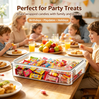 Boîtes de rangement transparentes pour biscuits et bonbons, empilables, avec couvercles, pour réfrigérateur et cuisine