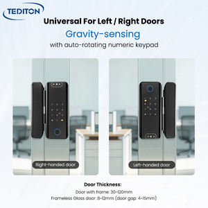 Cerradura Inteligente <span class=keywords><strong>Digital</strong></span> TTlock <span class=keywords><strong>con</strong></span> Control <span class=keywords><strong>de</strong></span> Acceso Electrónico, Reconocimiento Facial y <span class=keywords><strong>Huella</strong></span> Dactilar, Doble Puerta Corredera <span class=keywords><strong>de</strong></span> Vidrio para Oficina y Hotel - Product Image 3