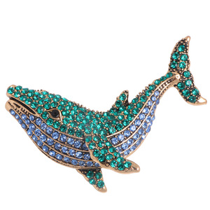 Broche de ballena con diamantes de imitación, Animal de mar activo, decoración de ropa, nuevo estilo - Product Image 3